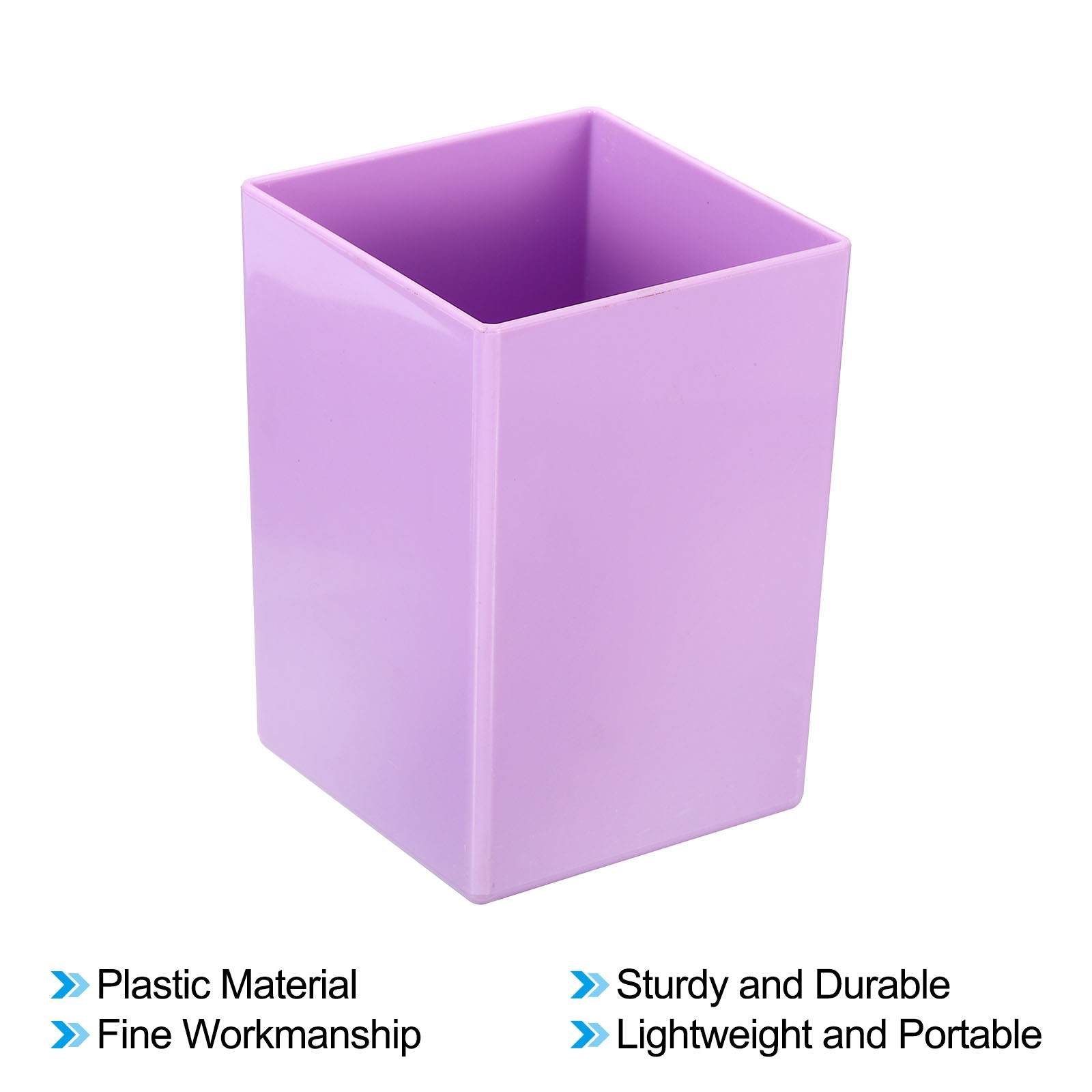 Pencil Holder, Plastic Makeup Brush Holder Square Desktop Organizer, Purple
