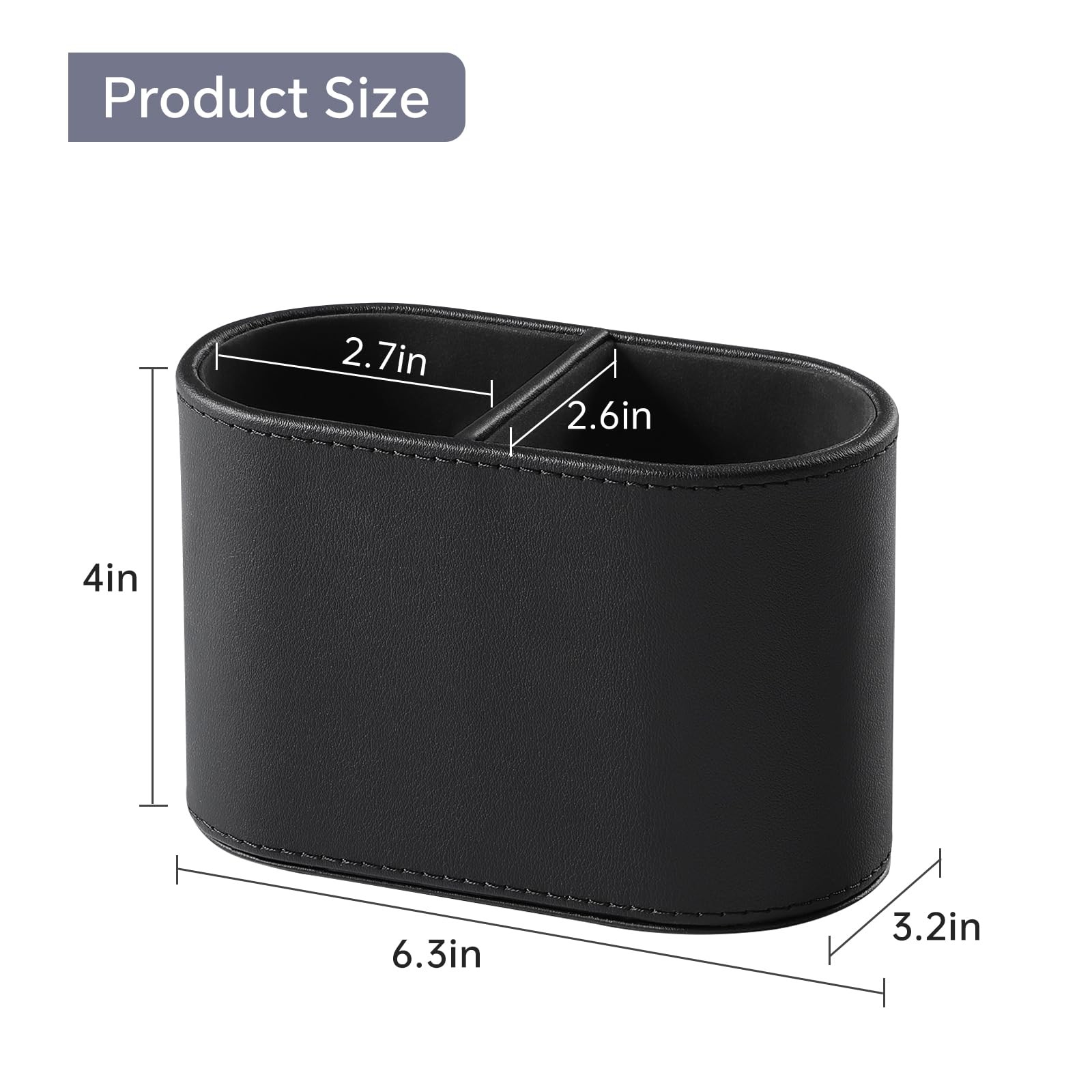 PU Leather Pen Holder for Desk, Small Remote Control Holder Pencil Cup Multif…