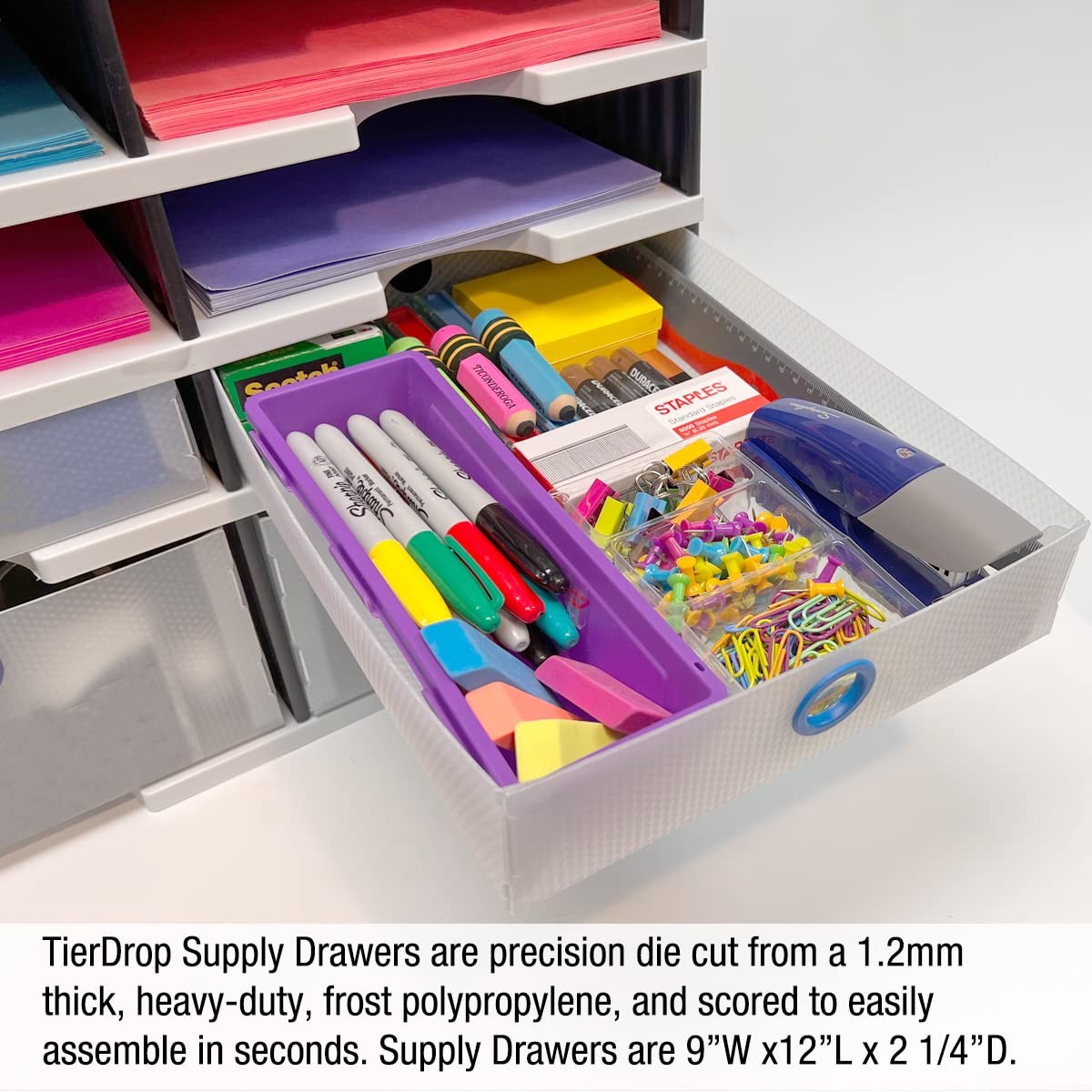 Ultimate Office TierDrop Supply Drawers (Set of 3), Clear