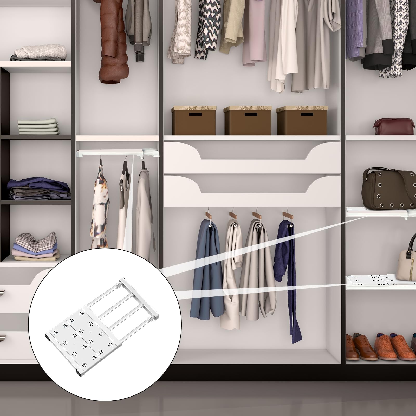2 Pcs Locker Shelf Organizer – Adjustable Locker Divider Mate with 22 Lbs Str…