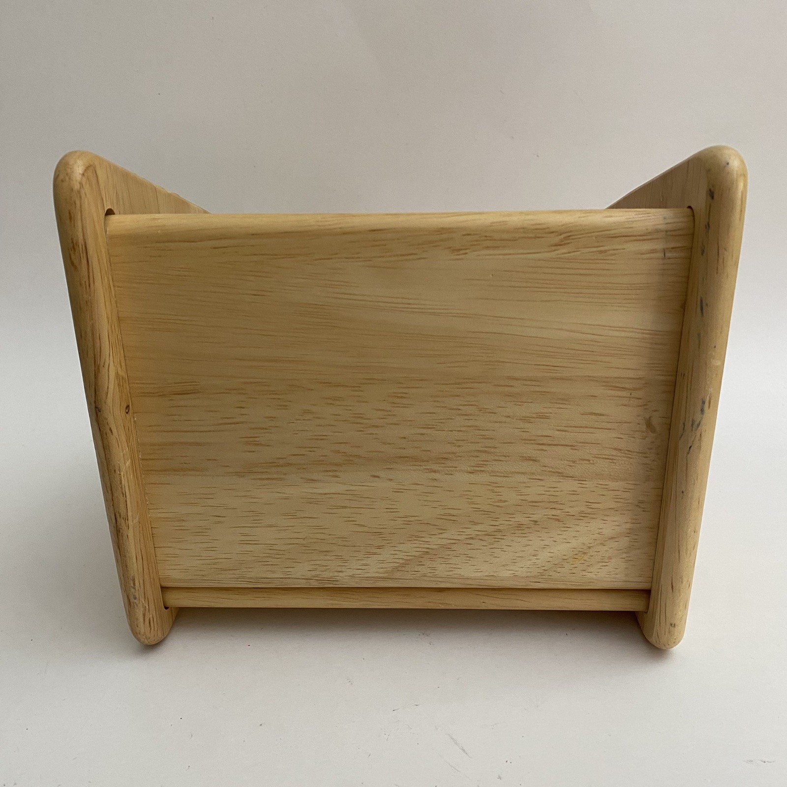 Vintage Wooden Desk Organizer Mail Sorter Letter CD Holder Natural wood Finish