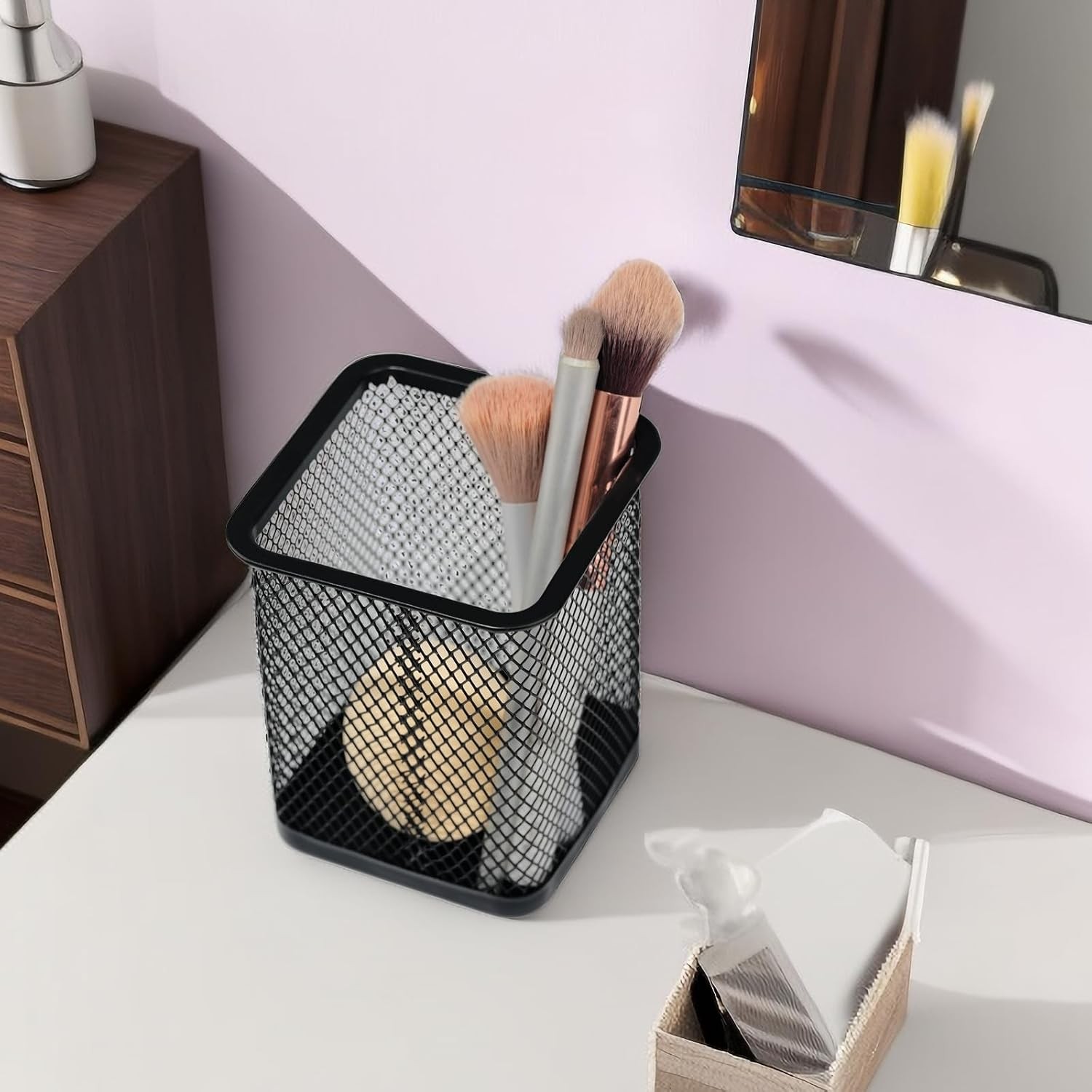 Pen Holder for Desk, Wire Mesh Pencil Cup Holder for Desk Organizer for Office