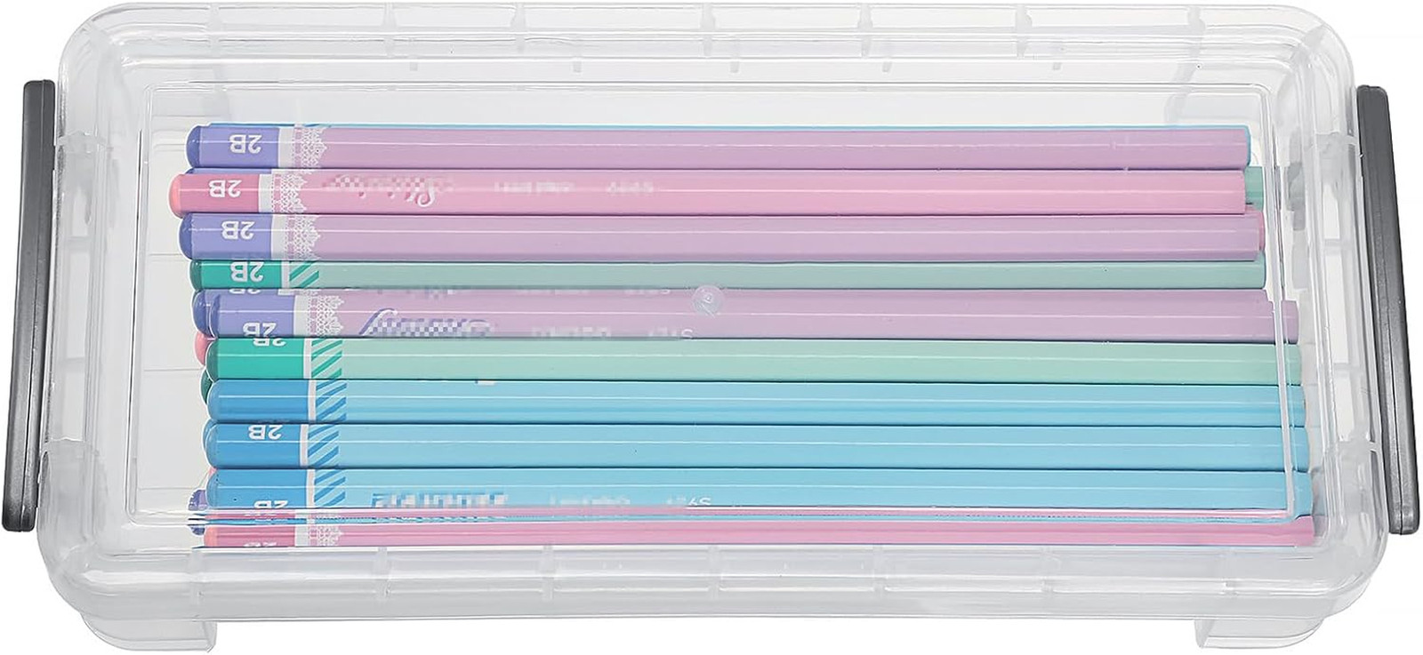 Large Pencil Box Set – 6 Clear Organizers for Art & Office Supplies