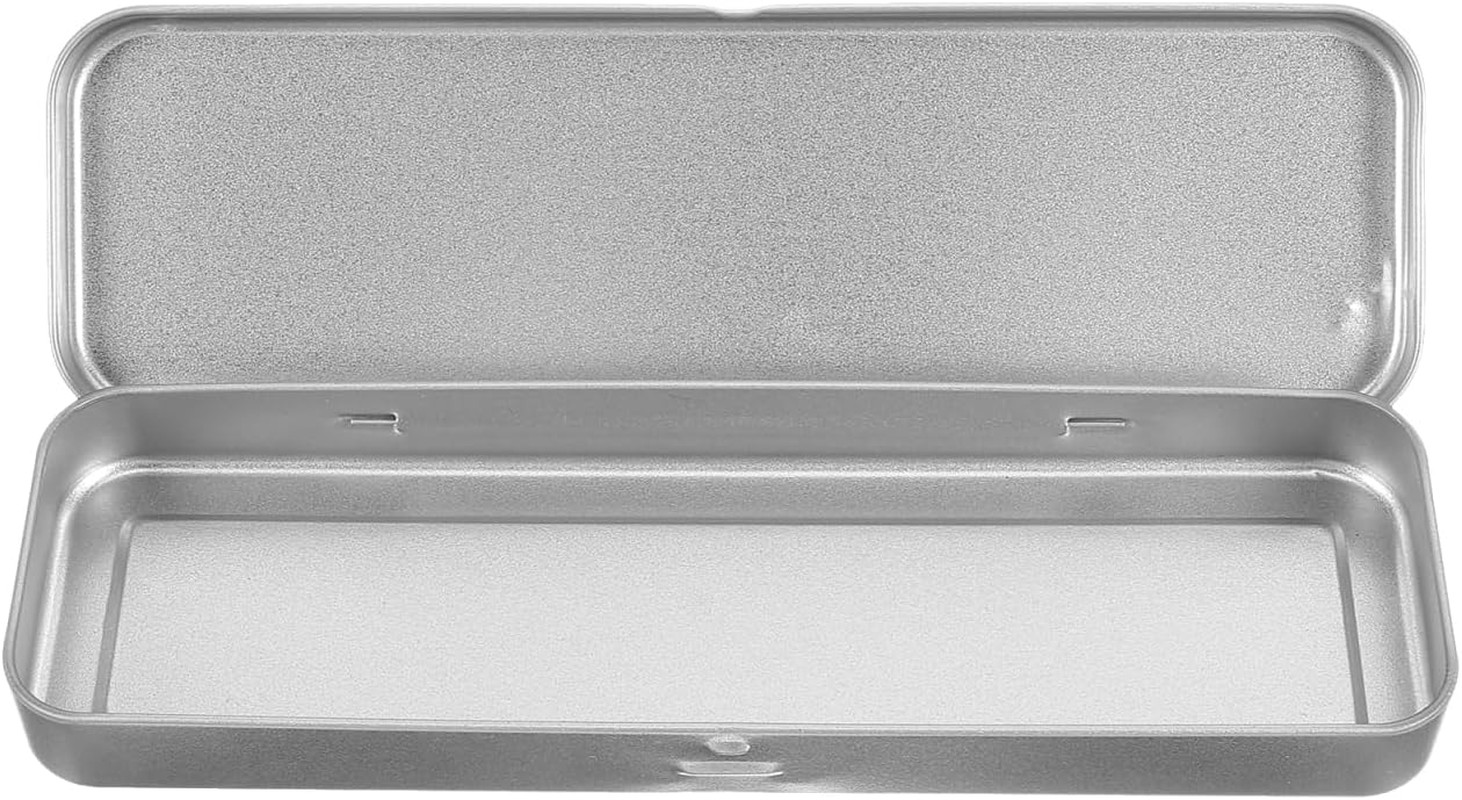 Metal Pencil Case 8 X 2 Inches Frosted Iron Tinplate Single-Layer Rectangular…