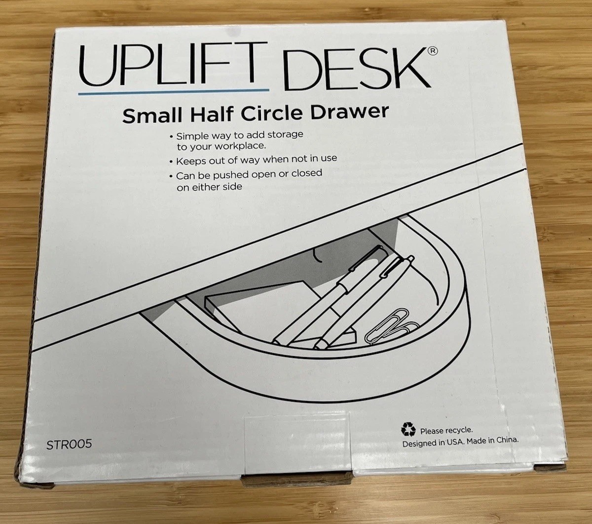 UPLIFT Desk STR005 Small Half Circle Drawer Under Desk Storage Organizer New