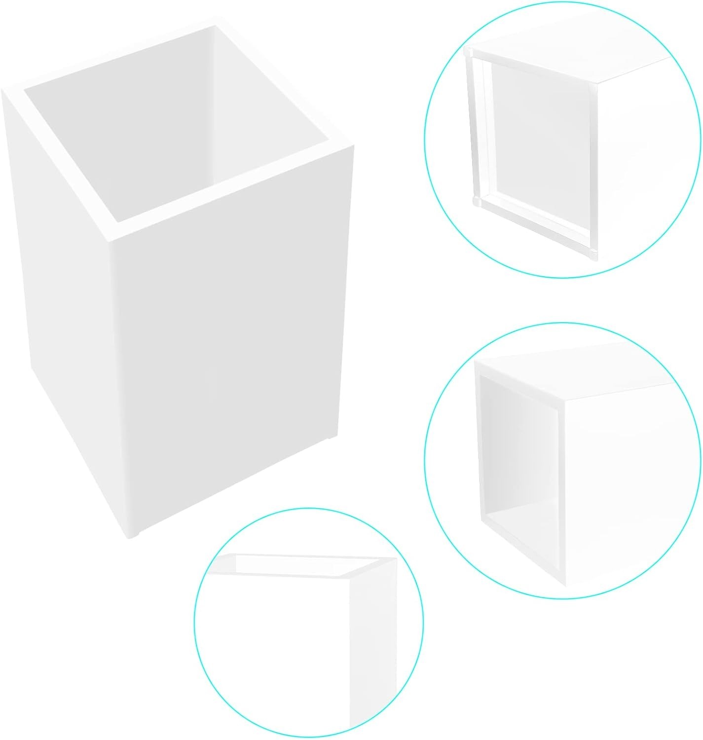 White Acrylic Pencil Pen Holder Cup 2 Pack,Desk Accessories Holder,Makeup Bru…
