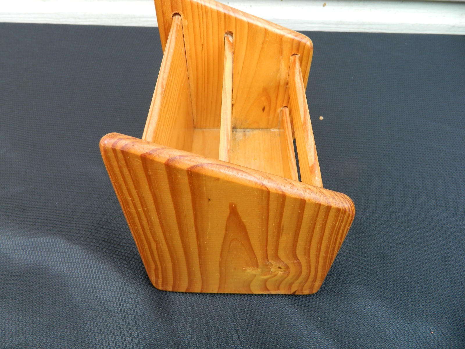 Vintage Wooden Desk Organizer Mail Sorter Letter/Device Holder oak wood Finish