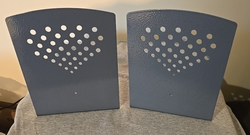Safco Book Ends 31120GR 5 Lx5.5W x 7 H Glossy Metal Glossy Textured