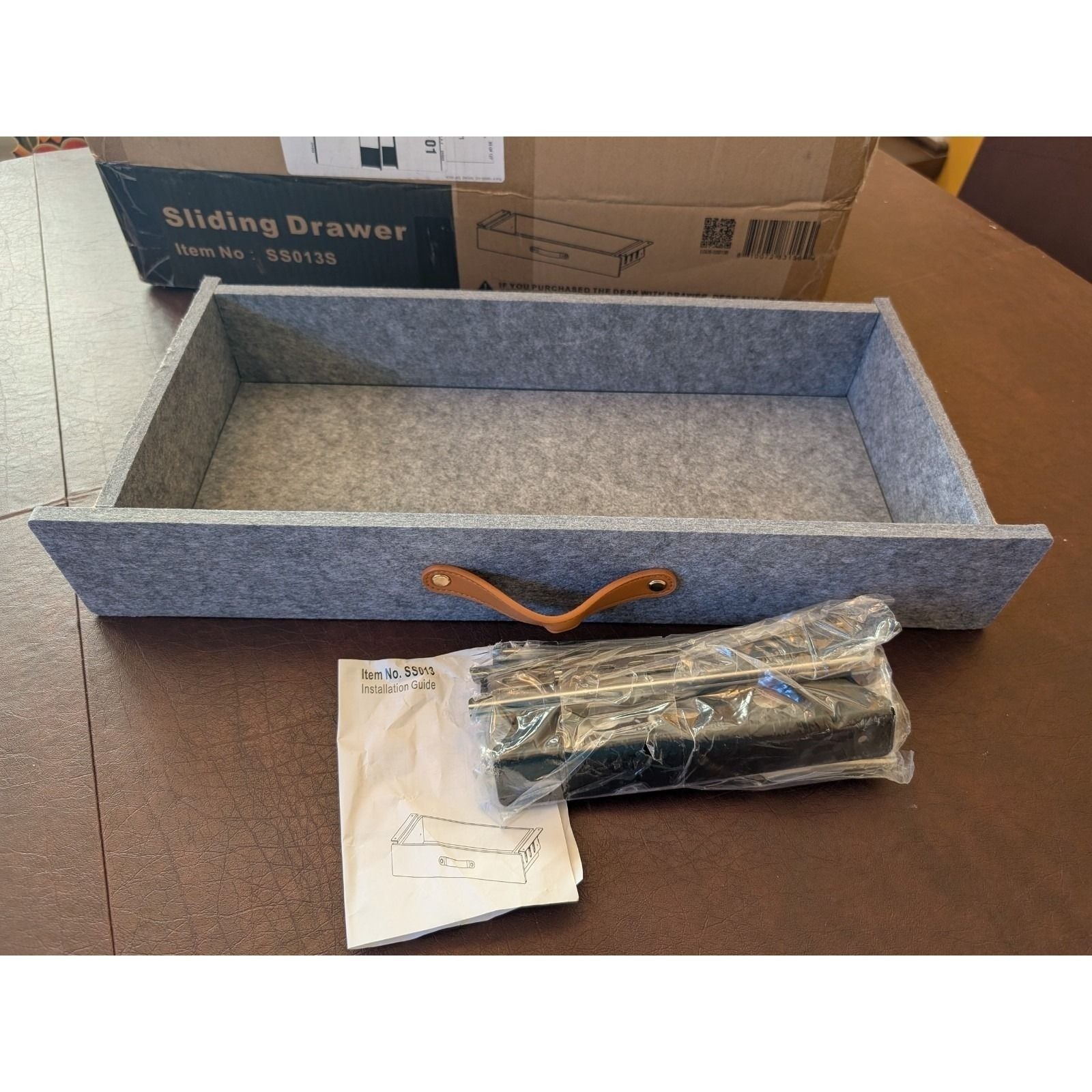 Sliding Under Desk Felt Drawer Organizer w/ Rails – NEW OPEN BOX