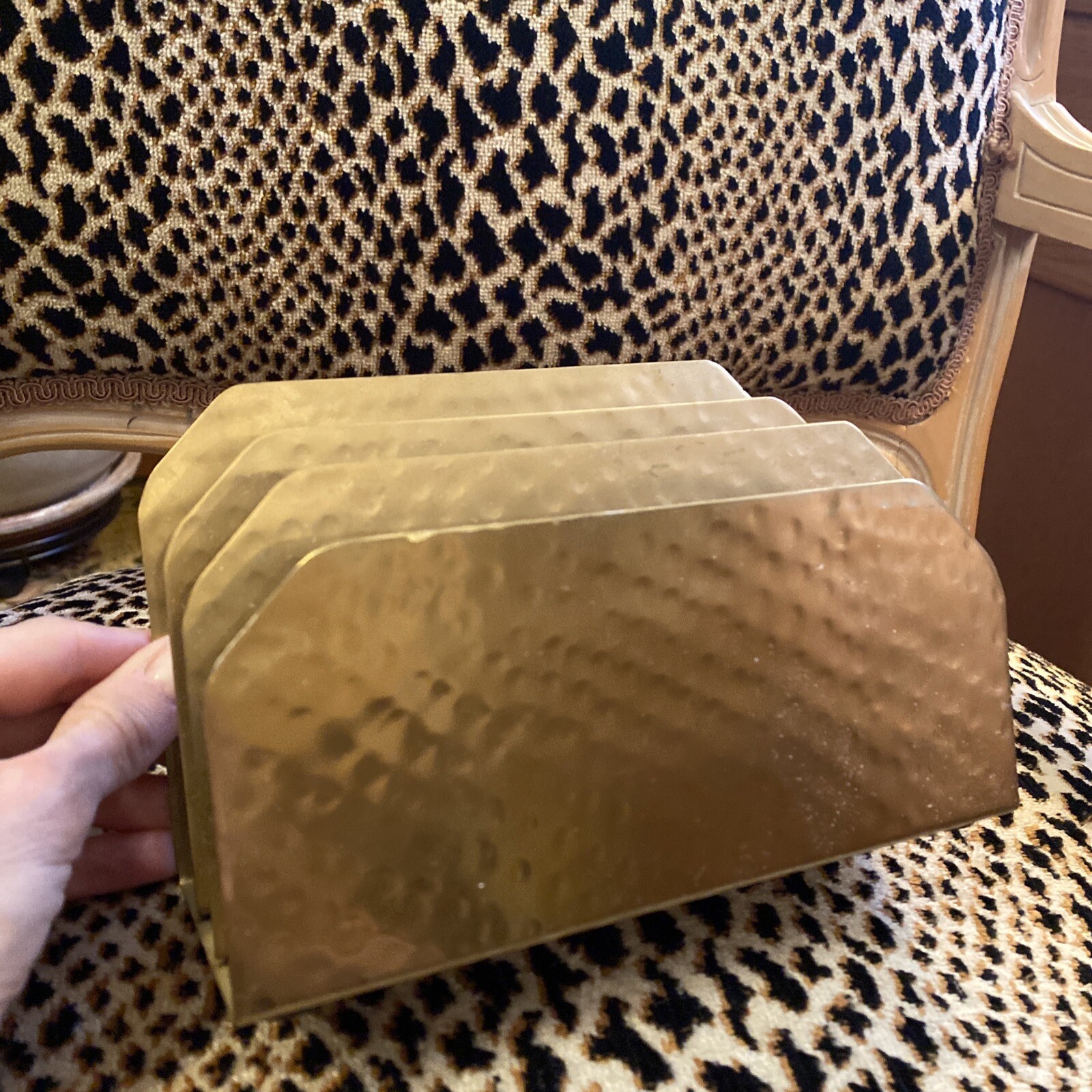 Nate Berkus Letter Sorter Brass Tone Hammered Desk Organizer