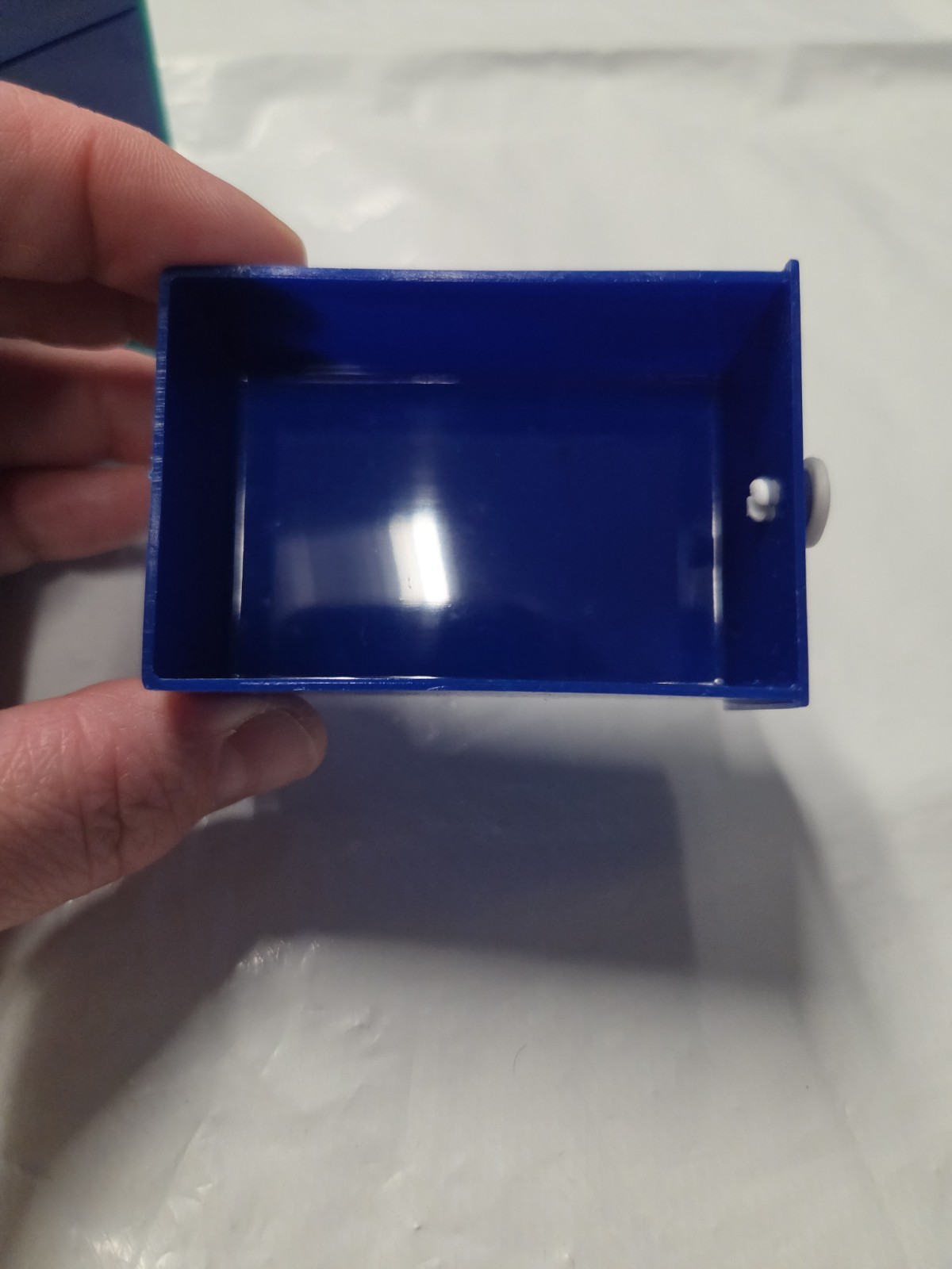 Vintage Blue Plastic Desk Organizer with Drawers