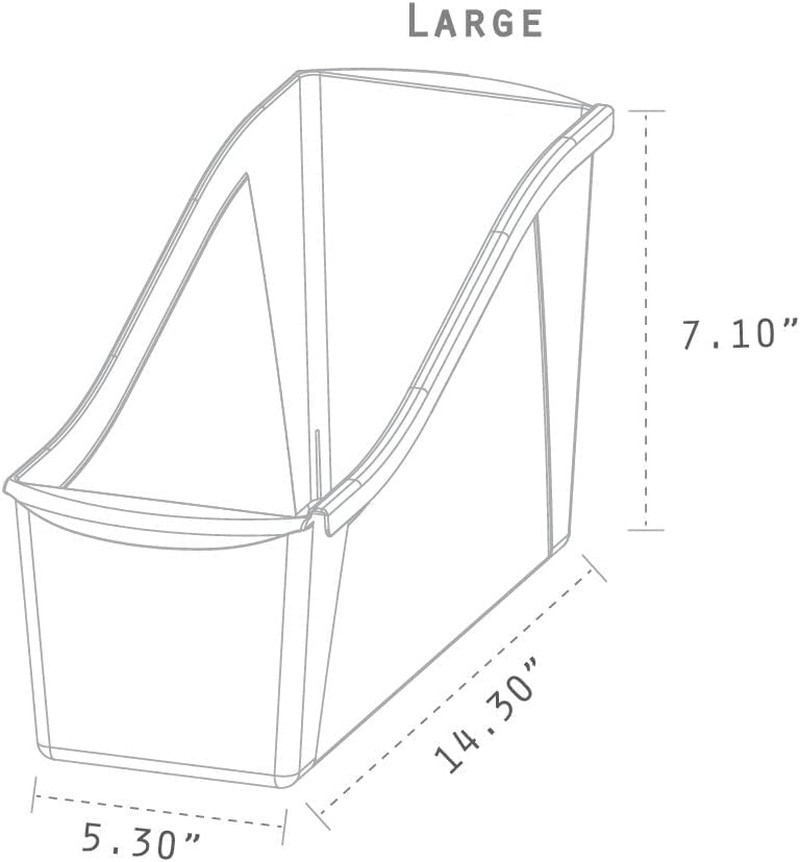 Large Book Bin – Interlocking Plastic Organizer for Home, Office, and Work Space