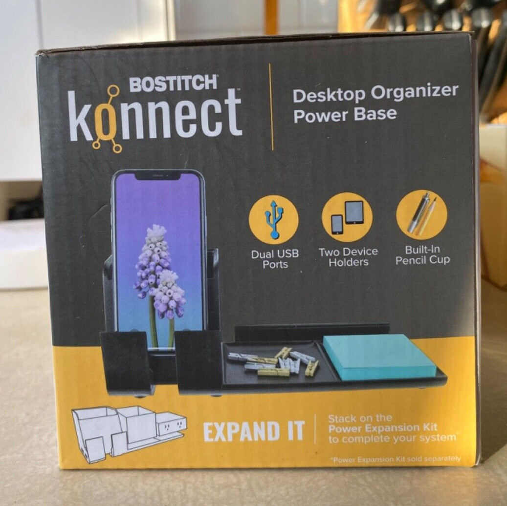 Bostitch Konnect Desktop Organizer Power Base KT2-BASE – EXPAND IT Free S&H!