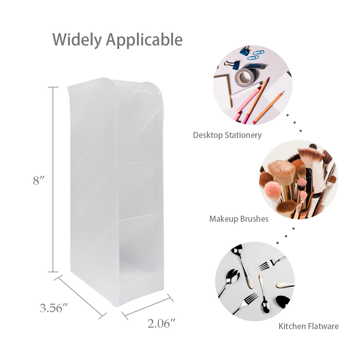 Wrapables 4 Compartments Desk Storage Pen Organizer, Small (3pcs) / Clear