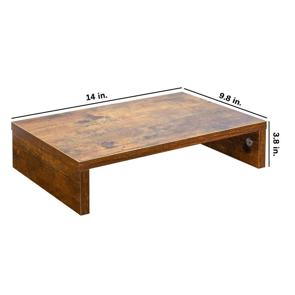 Rustic Brown 14 In. X 3.8 In. Wood Minimalism Desk Organizer Stand