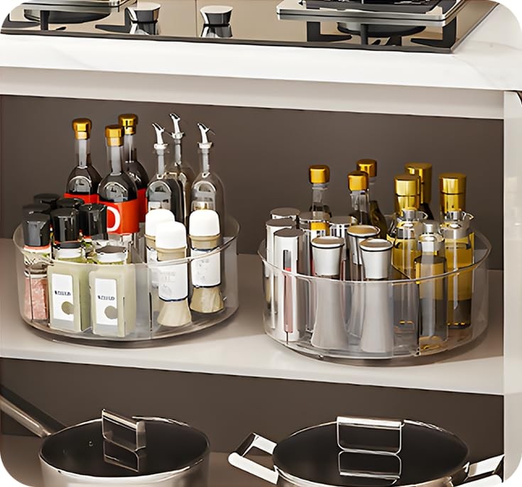 360° Rotating Makeup Organizer 11.5″ Clear Turntable Lazy Susan