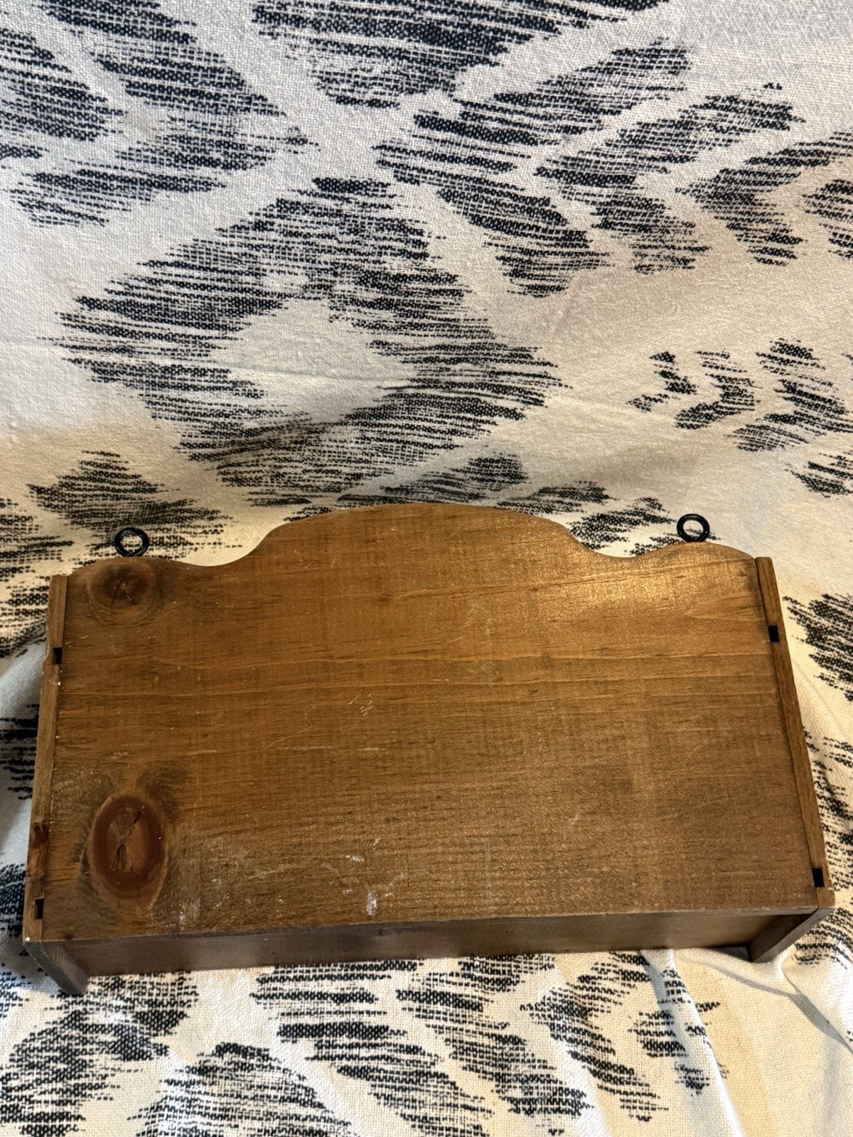 Vintage Wooden Desk Top Caddy Organizer Box Trinket Shelf