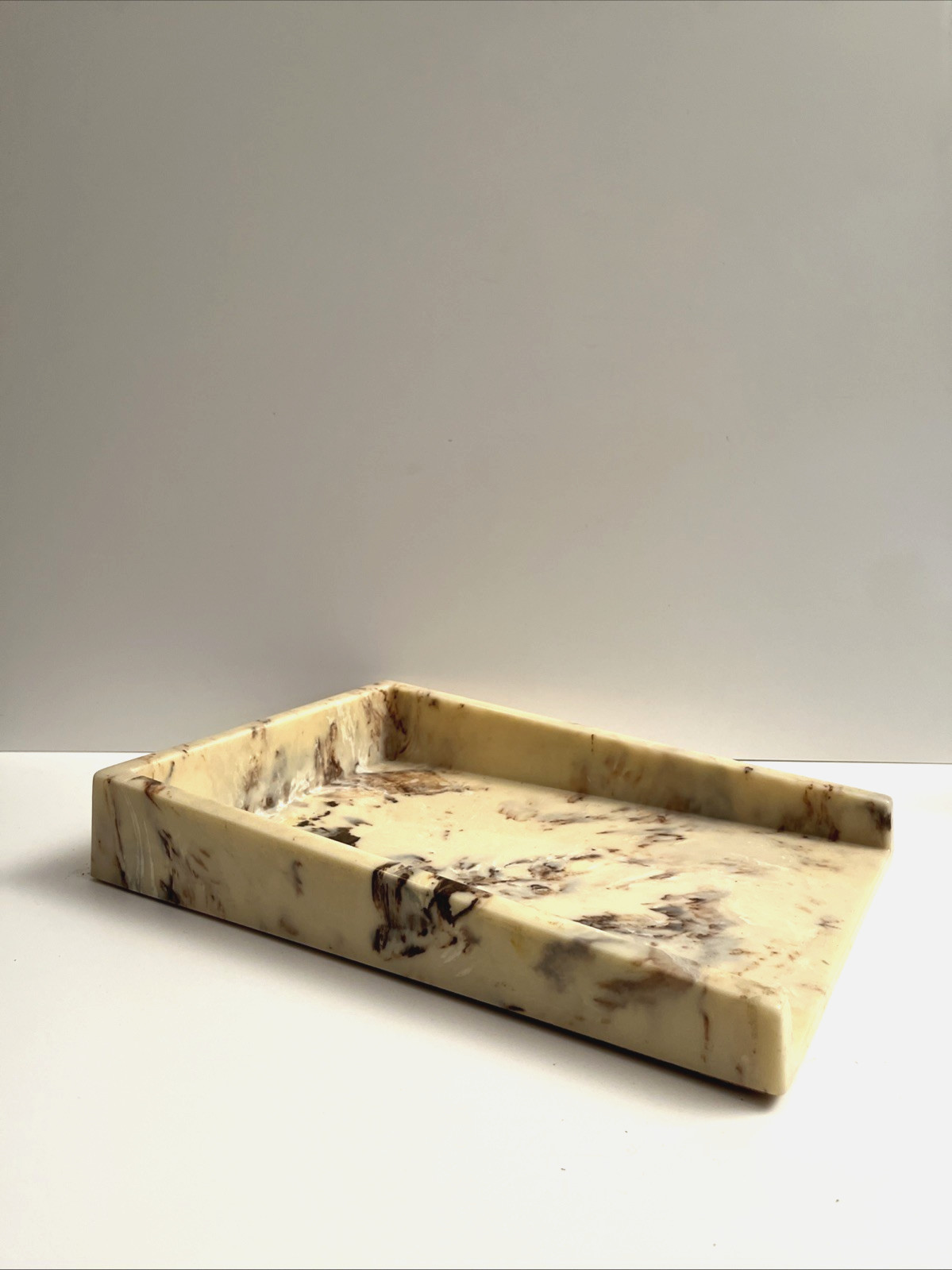 Ultra Stone Acrylic Executive Desk Letter Tray Sunlight Ind. Faux Marble EUC!