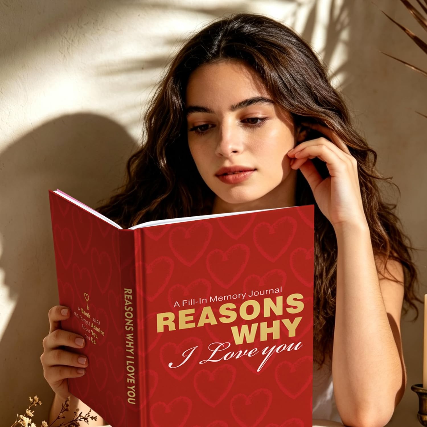 Artmag A Fill-in Memory Journal B5 Reasons Why I Love You Gifts for Him, Red