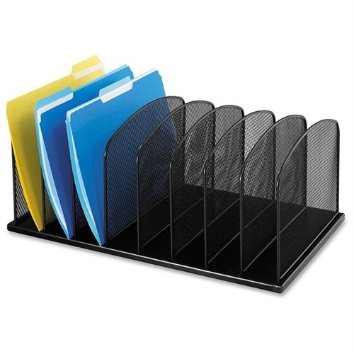 Safco 3253BL Mesh Desk Organizer Black 8 Compartments Steel
