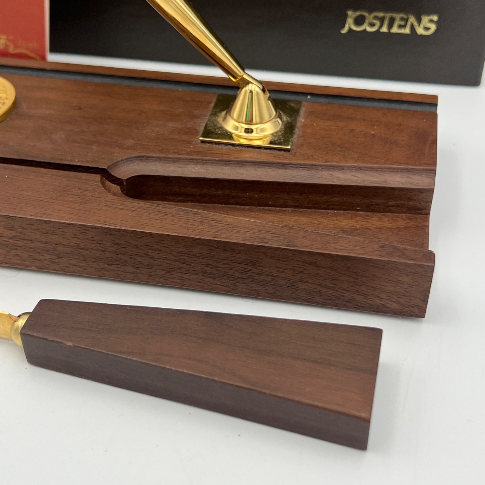 10 Years Executive Desk Pen & Letter Opener Josten’s American Walnut Collection