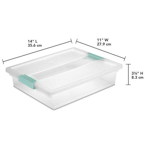STERILITE 19638606 Large Clip Box, Clear with Blue 2 Pack, Large,