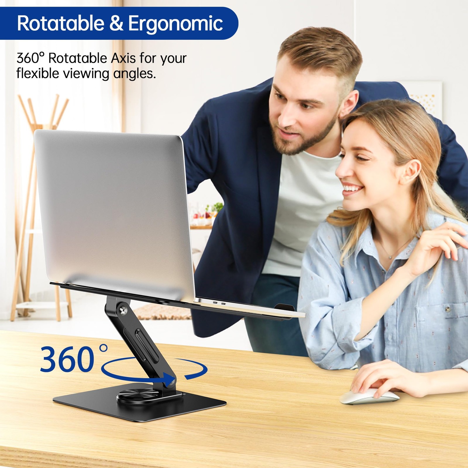 BESIGN LS12 Laptop Stand with 360° Rotating Base, Ergonomic Adjustable…