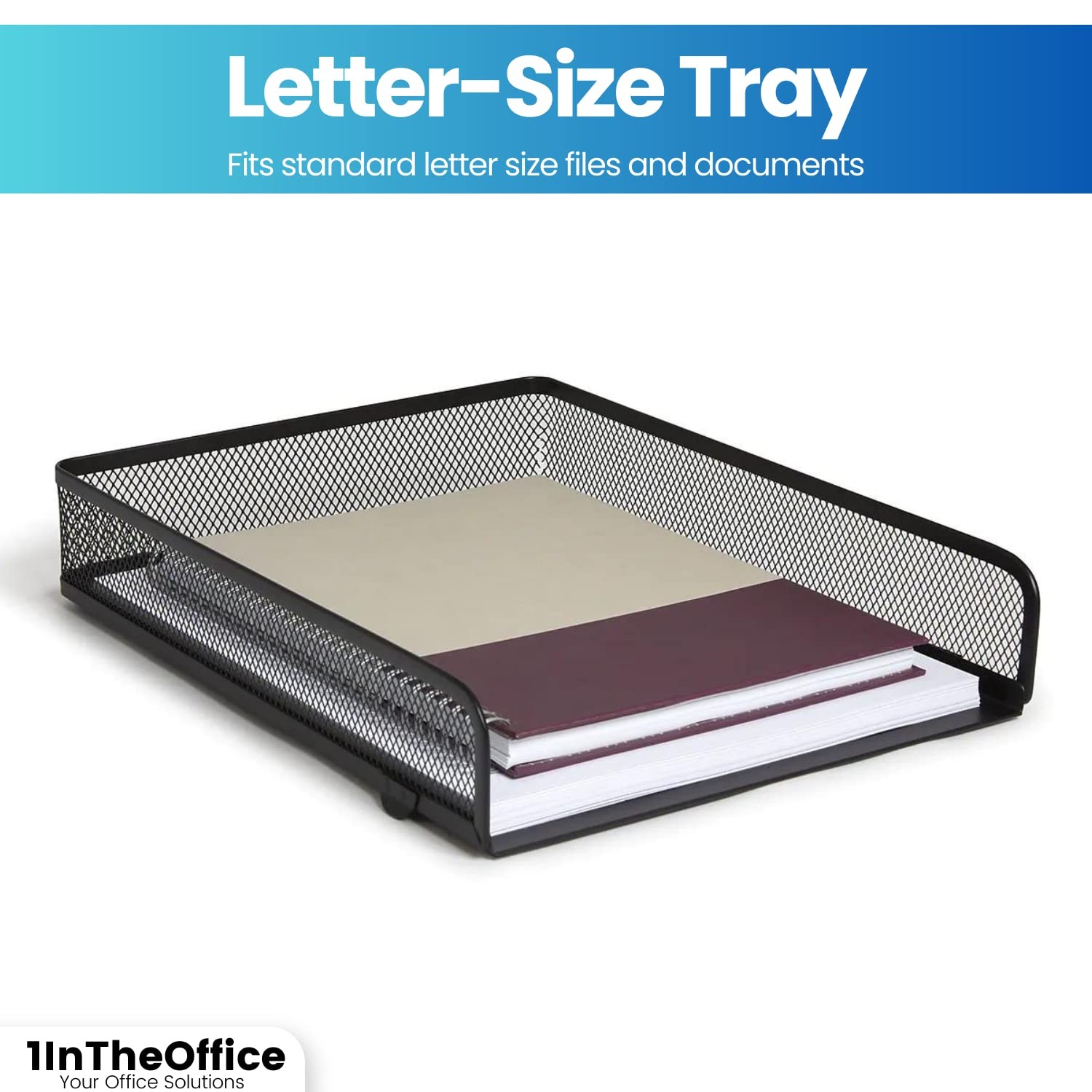 Desk Trays Stackable Letter Tray Matte Black Wire Mesh Front-Load Paper Tray …