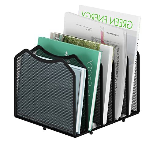 Simple Trending Mesh Desktop File Sorter Organizer, 5 1-Pack Color:Black