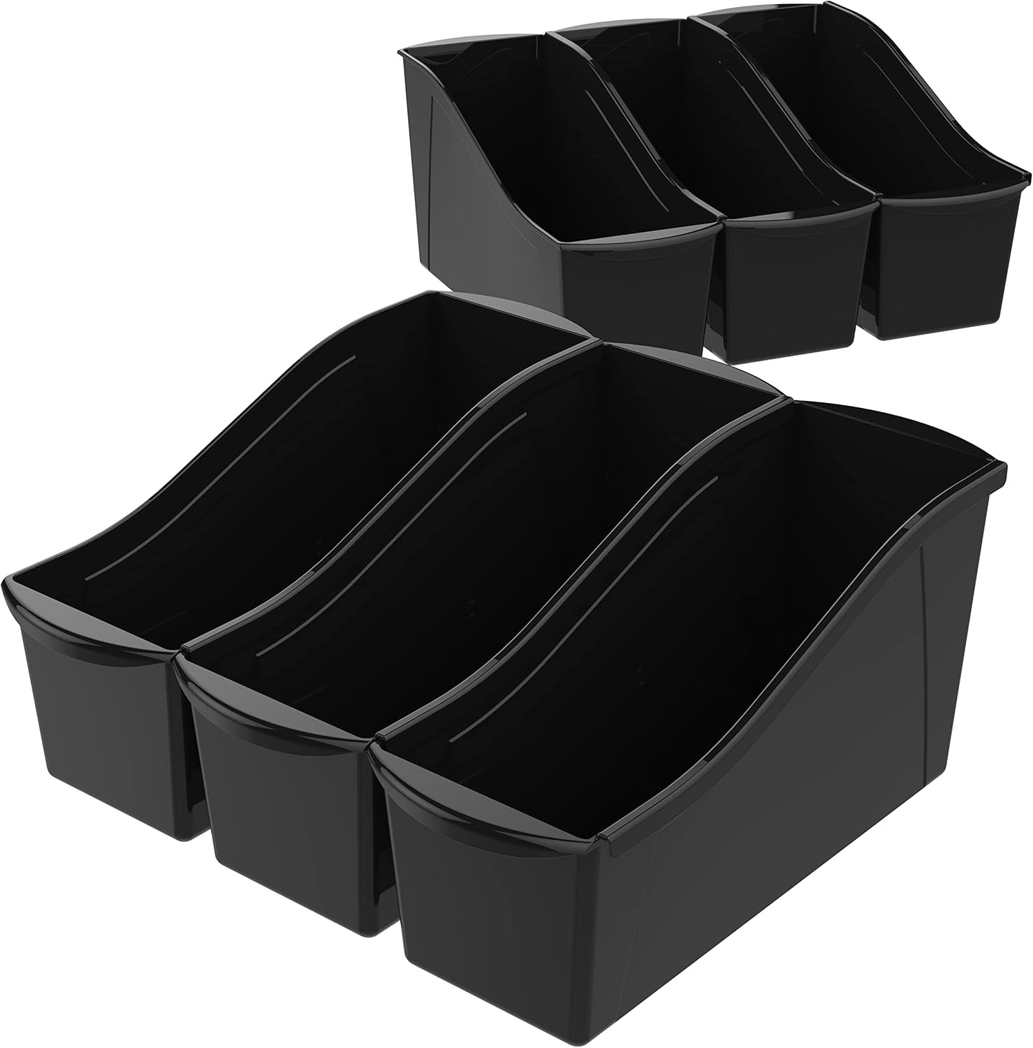 Large Book Bin – Interlocking Plastic Organizer for Home, Office, and Work Space