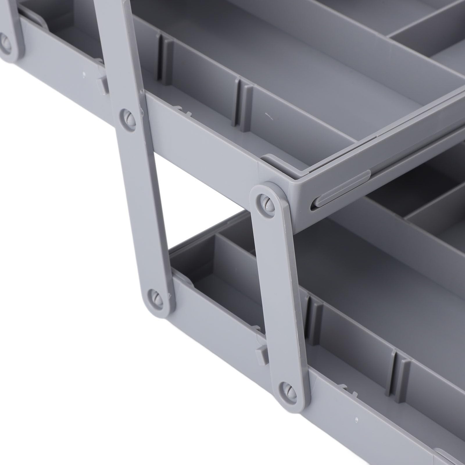 Fockety Drawer Organizer, Multi Level Collapsible 3 Layers, Grey