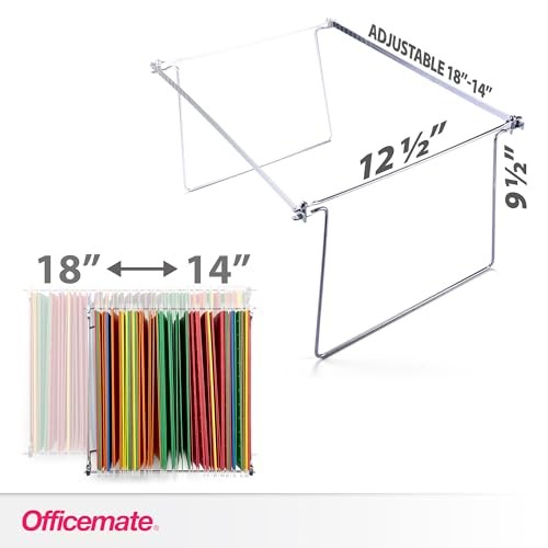 Officemate Hanging File Frame, Letter Size, 2 count (Pack of 1), Silver