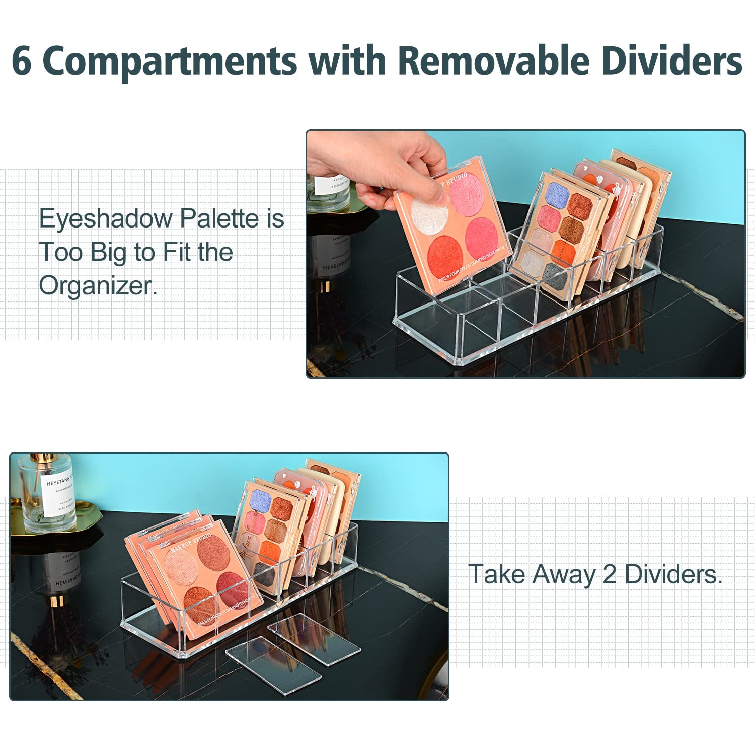 JessLab Acrylic Organizers, Bathroom Organizer for Drawer, Transparent