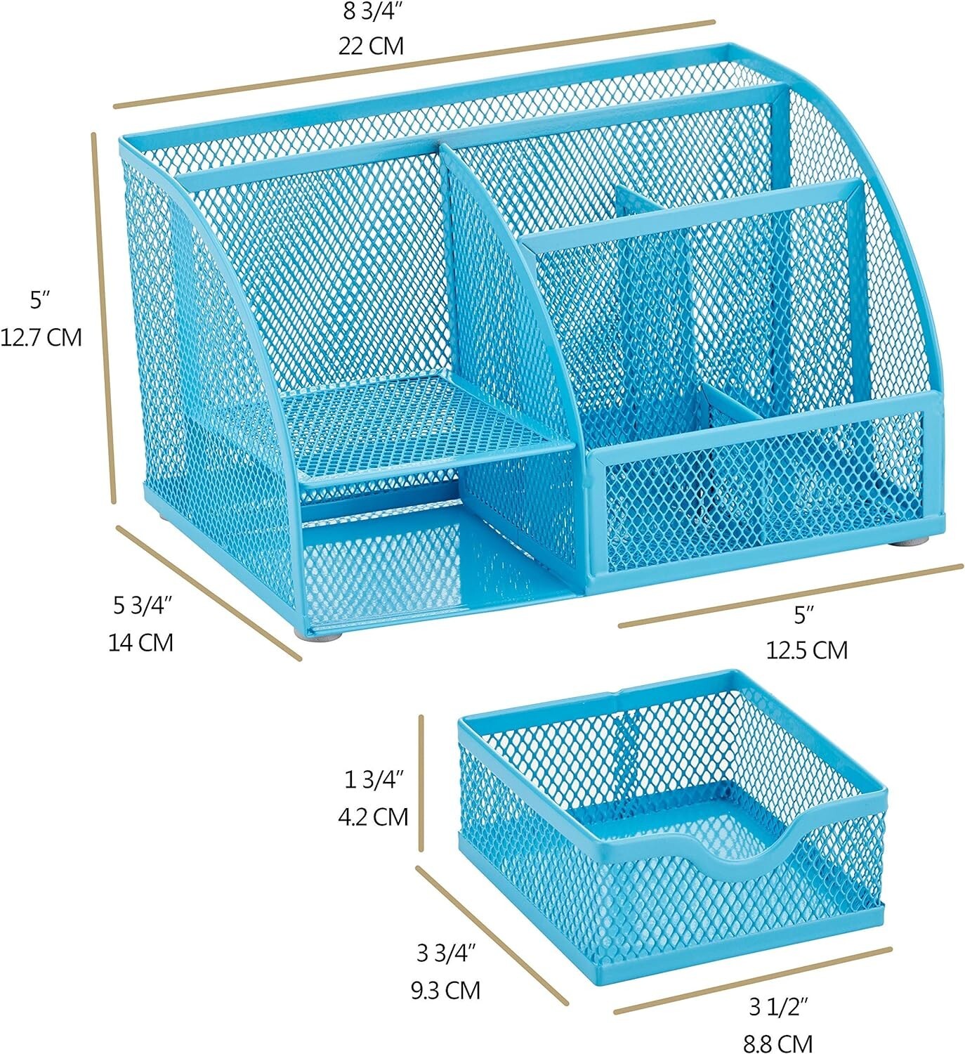 Annova Mesh Desk Organizer Office with 7 Compartments + Drawer/Desk Tidy Candy/P