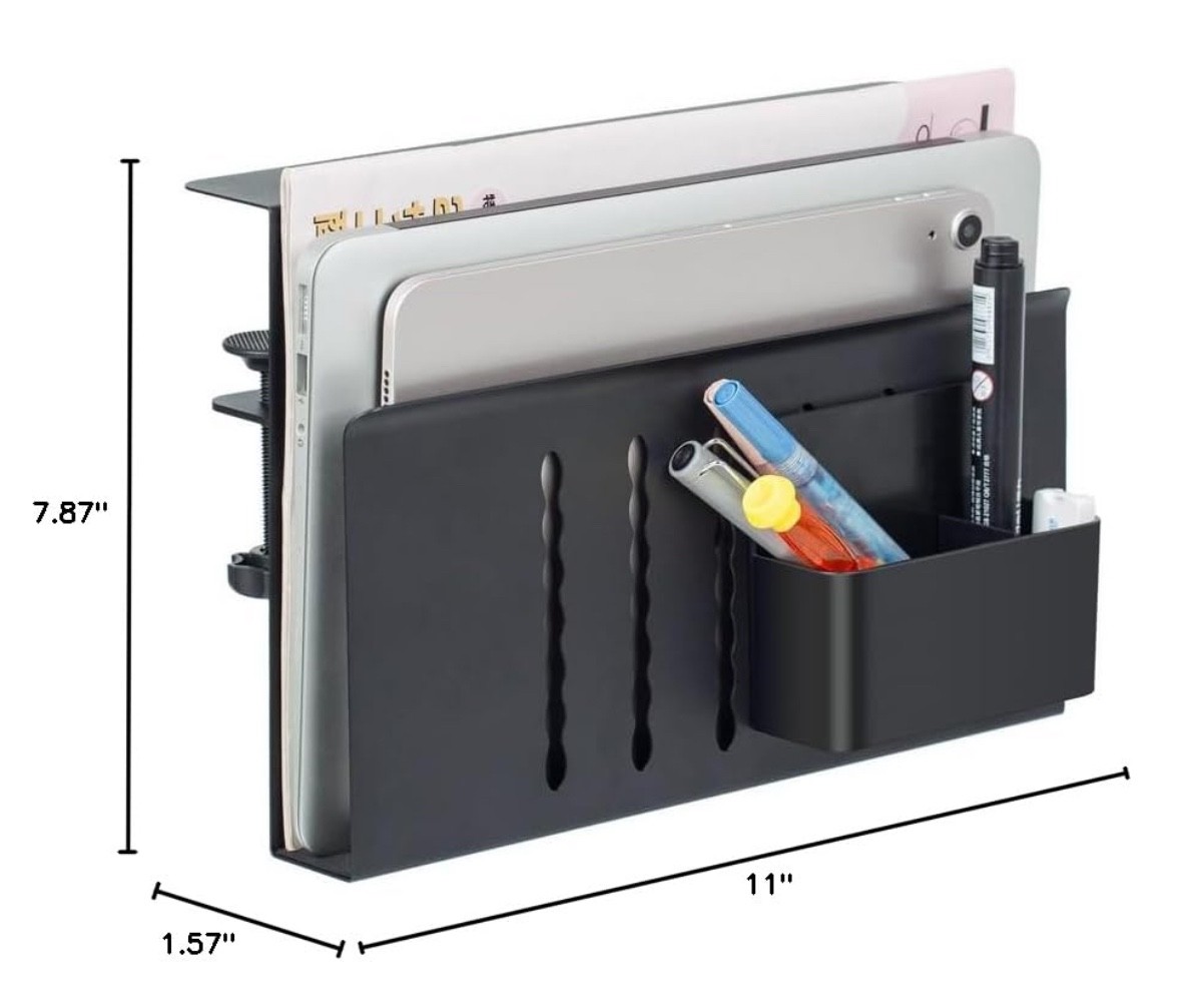 FEIKU Under Desk Organizer with Magnetic Pen Holder No Drilling Required to Hang