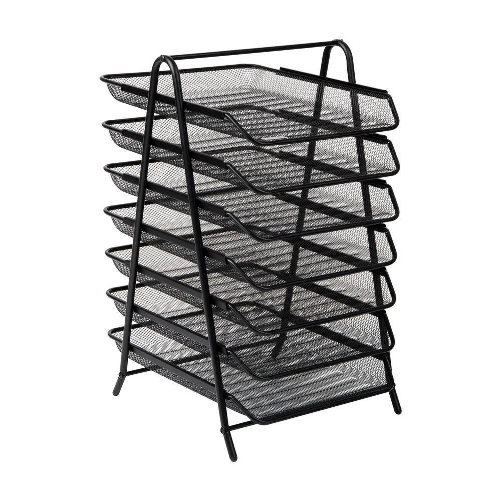 11.75 In. L X 13.75 In. W X 20 In. H 7-Tier Paper Tray, Desktop Organizer, File