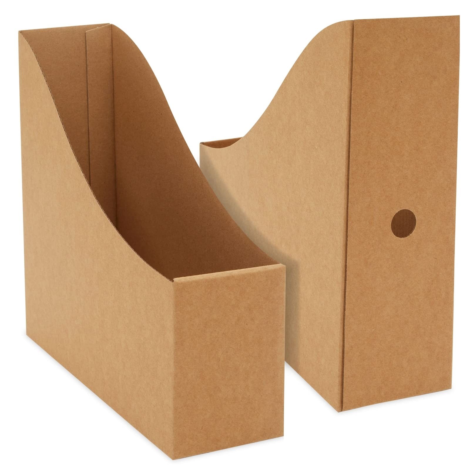 Juvale Corrugated Cardboard Magazine Holder – 3.5 x 10.2 x 10.6 inches, brown