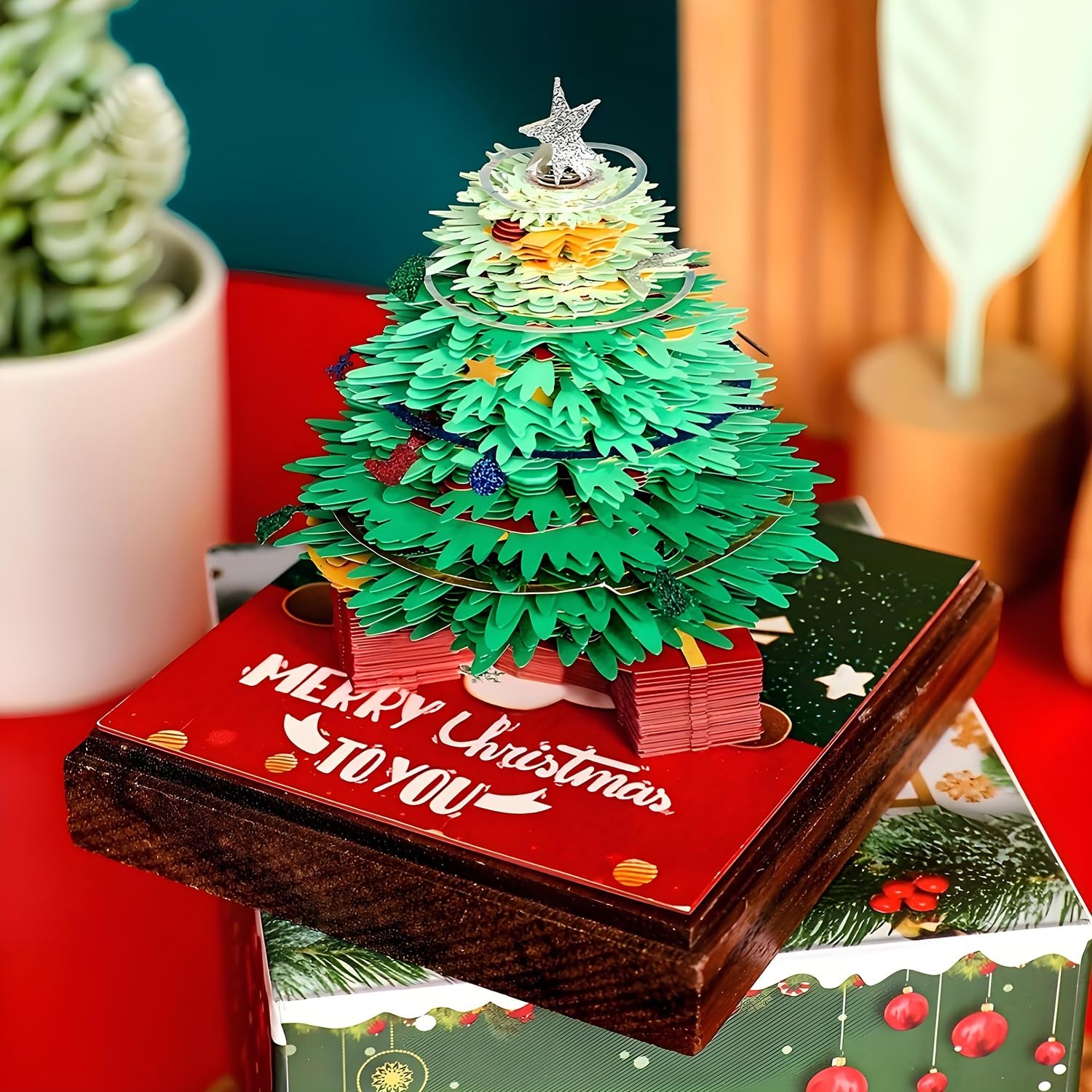 3D Creative Time Piece Calendar 2026 Desk Daily Christmas Tree
