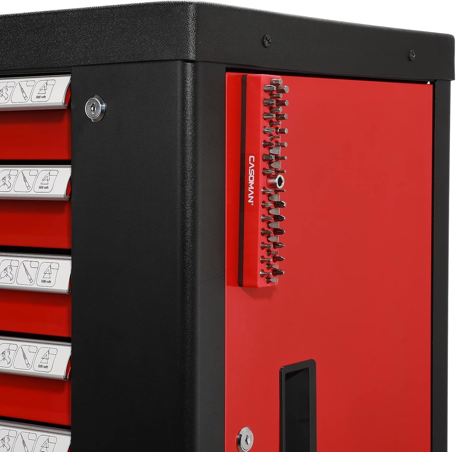 Durable Red Hex Bit Organizer with Magnetic Base – Perfect for DIY and Pro Use