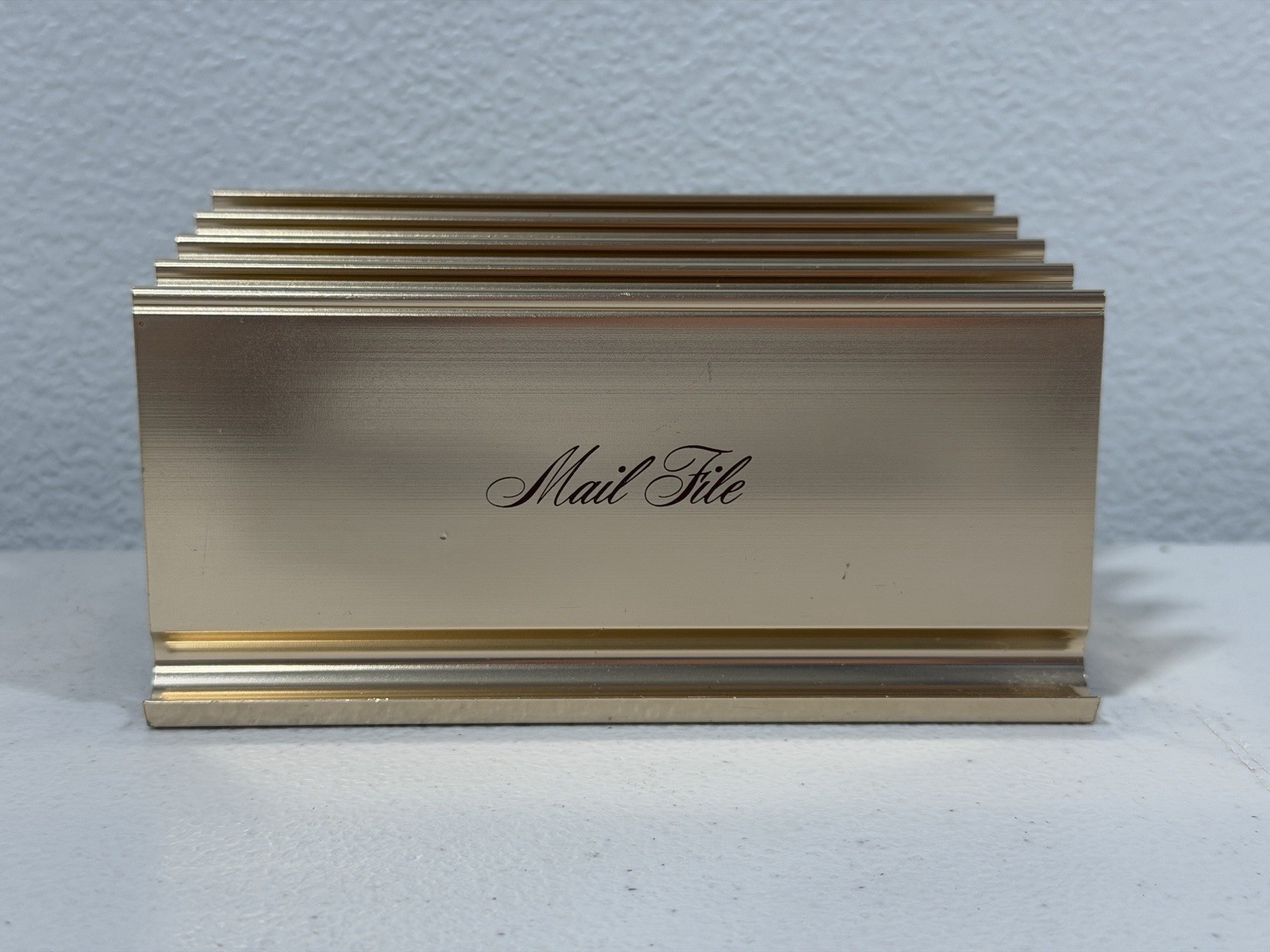 Vintage Industrial Metal Bronze/ Gold Desk Top Mail/Paper Organizer MCM Must See