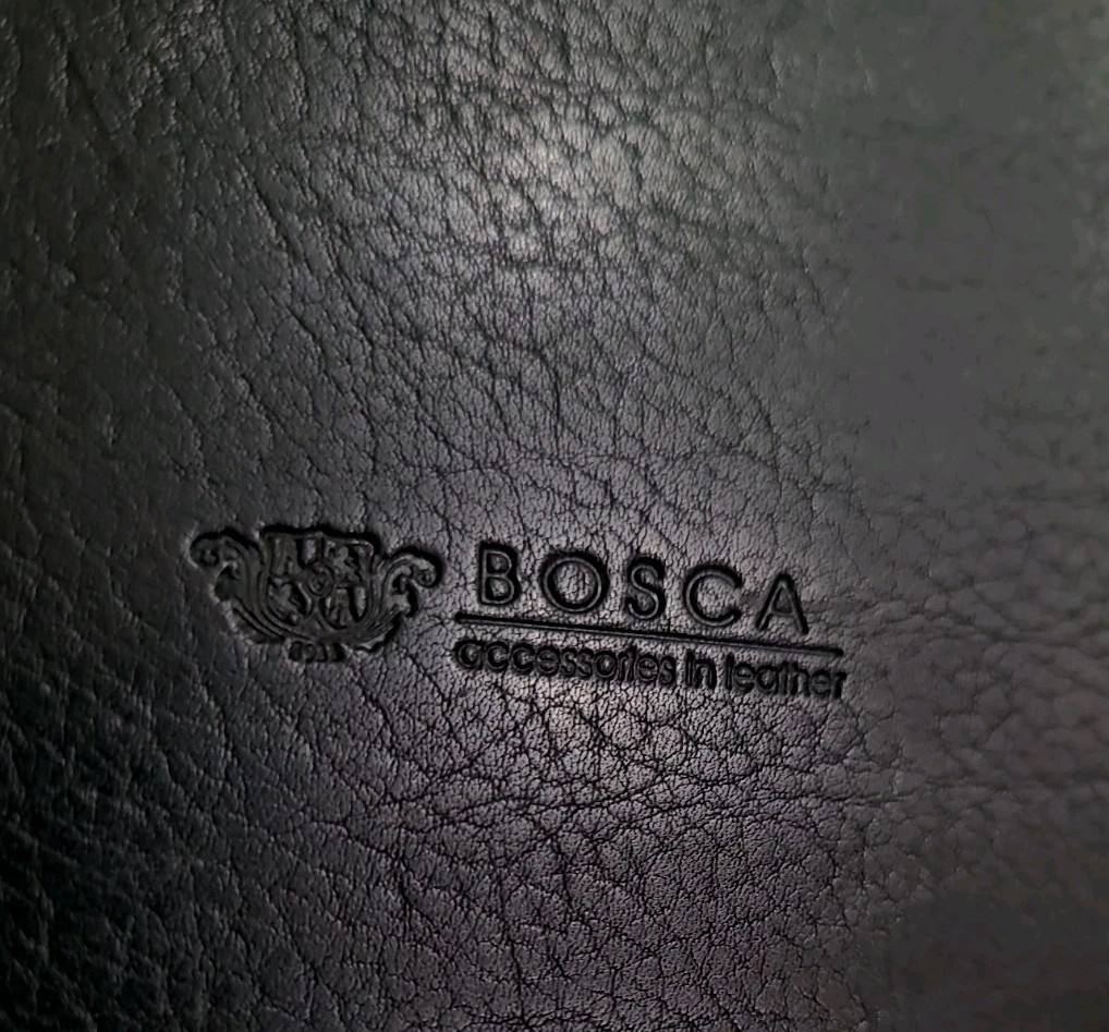 BOSCA Black Leather Vallet Desk Organizer