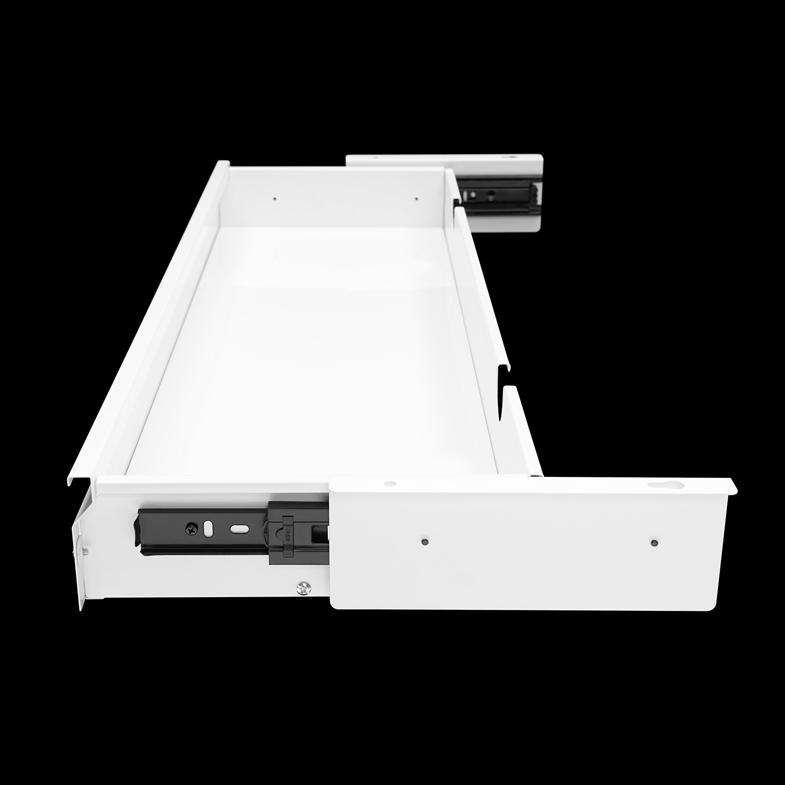 Under Desk Sliding Pull-Out Drawer White 33.3 × 9.2 In Mount For Sit-Stand Desk