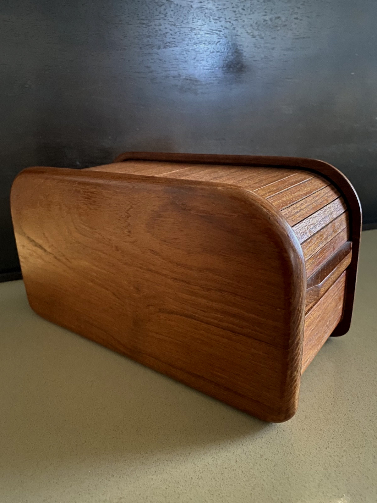 Teak Wood Roll Top Tambora Box from Thailand