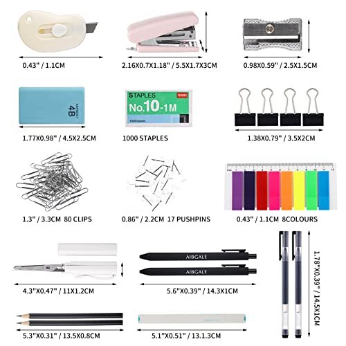 123 Pcs Office Supplies Kit with Desk Organizers Office Stationery Set Mini O…