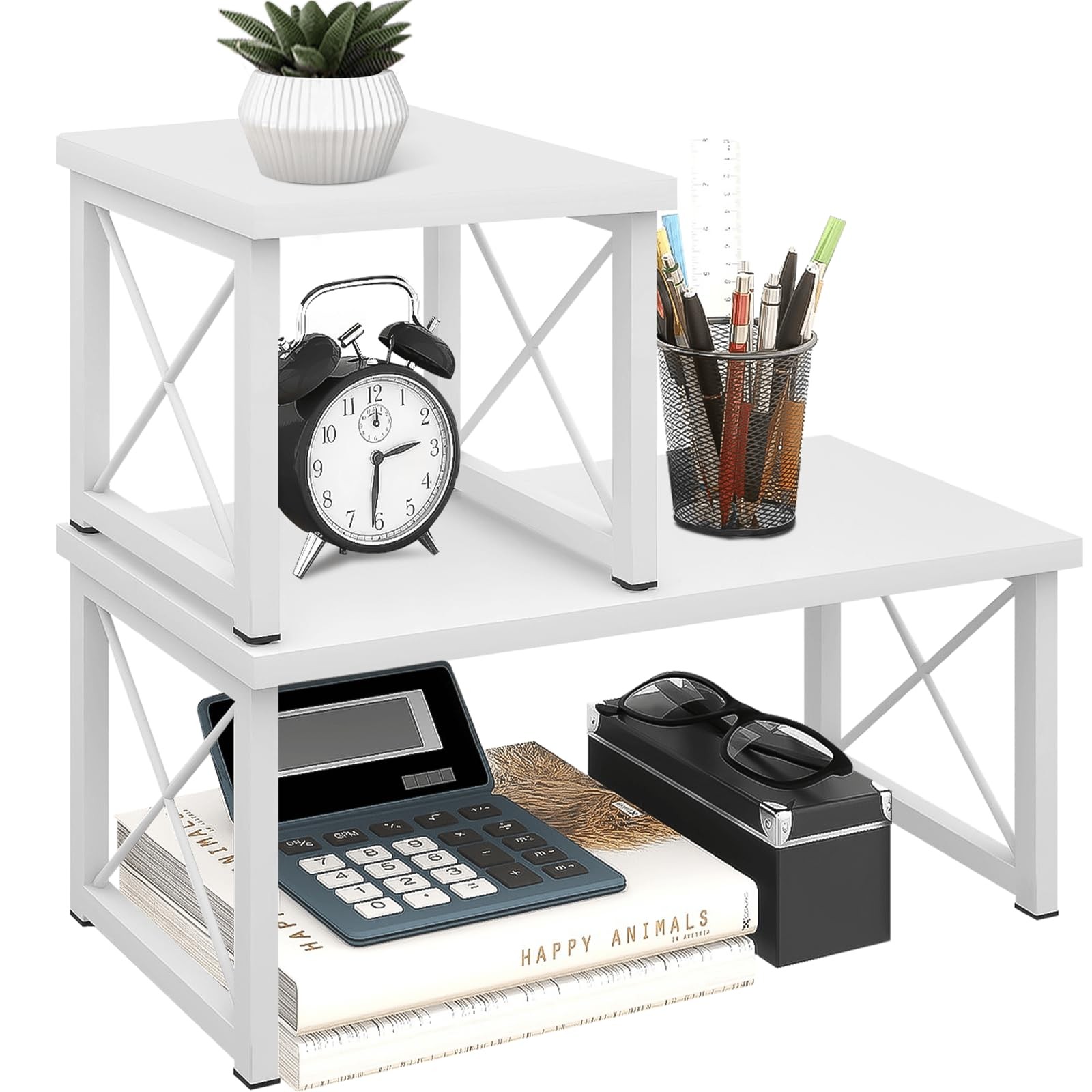 ELITEROO Wood 15.7 inches (L) X 7.8 (W) X 7.6 (H), White