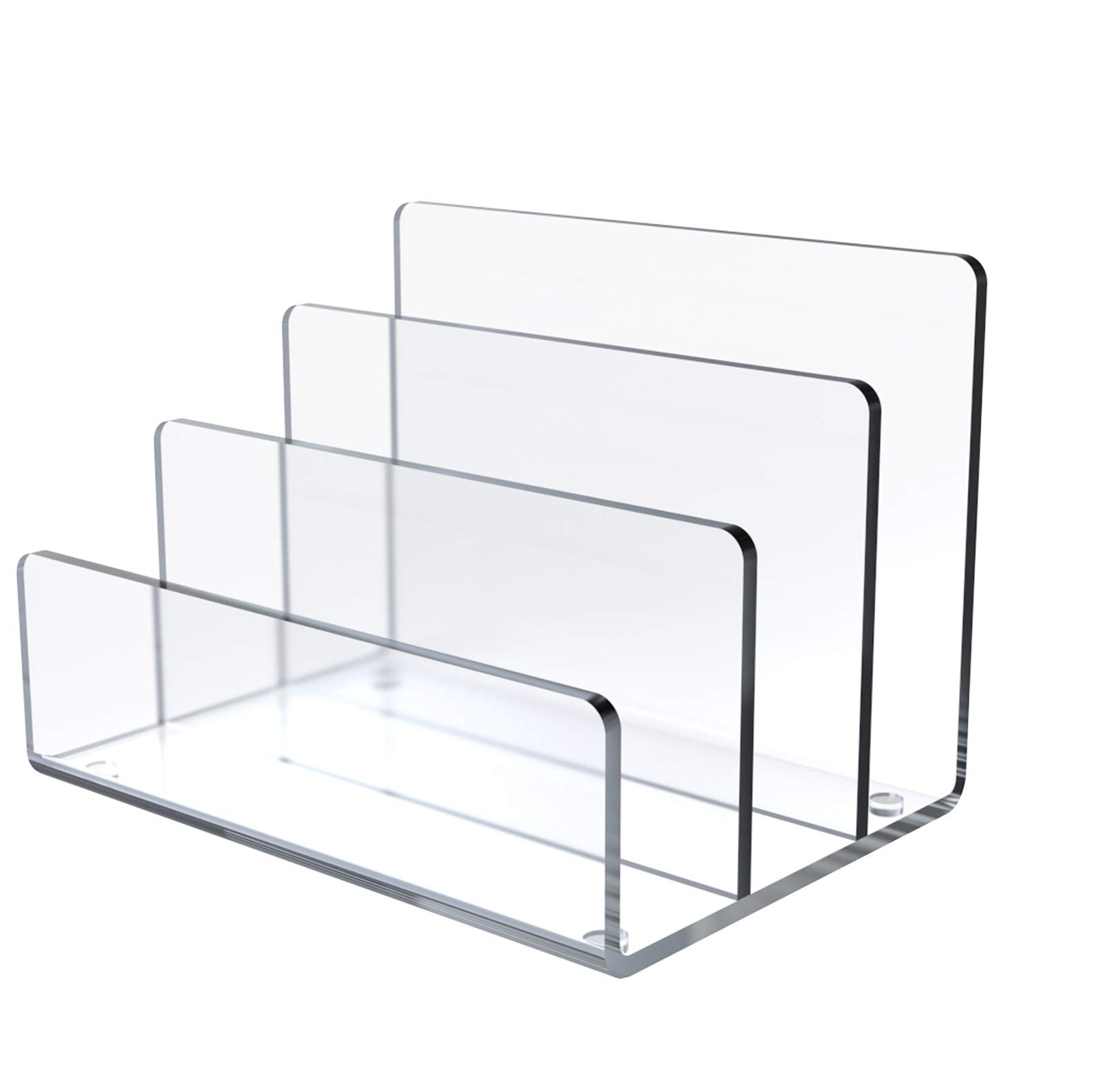 Jucoan Clear Acrylic File Holder, 3 Sections 9 x 6.5 x inches,