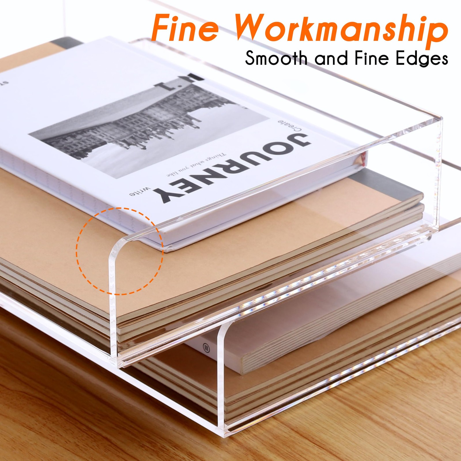 Paper Organizer, 2 Tier Stackable A4 Size Acrylic Letter Tray, Office/Home/Sc…