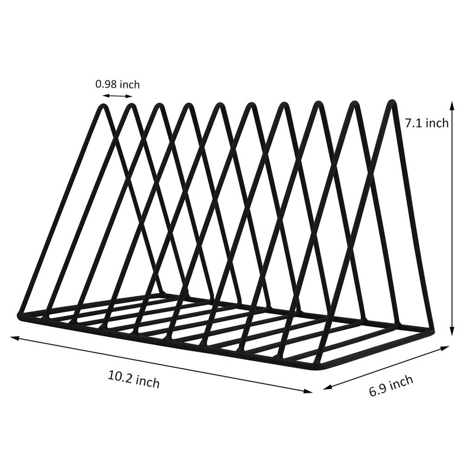 EASEPRES 9 Slot Magazine Rack Book Record Holder, Desktop Iron Storage Rack B…