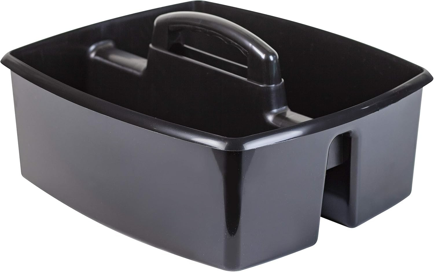 2-Compartment Large Caddy – Multipurpose Classroom Organizer with Handle, Black,