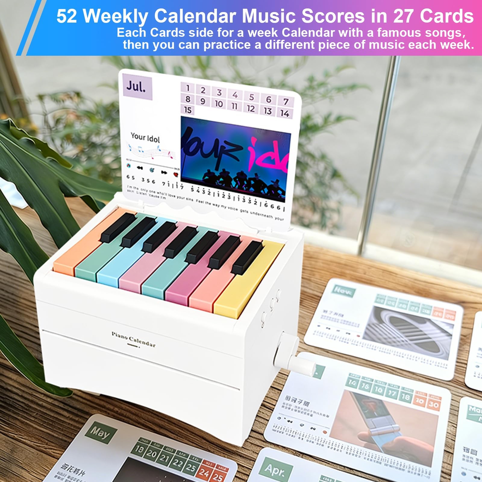 Piano Calendar 2026 Desk Calendar, Magical Music Themed White – Hunters